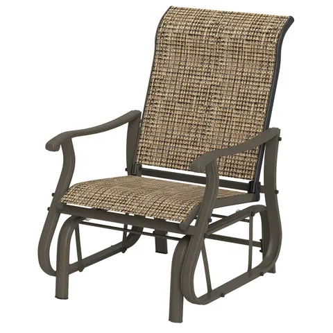 Outdoor Glider Chair Patio Glider Swing Chair with Mesh Seat