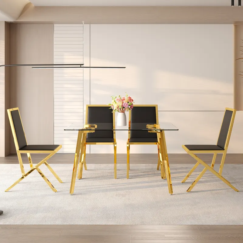 Table and Chair Set.51 X 31.5-inch Tempered Glass Dining Table — photo 3