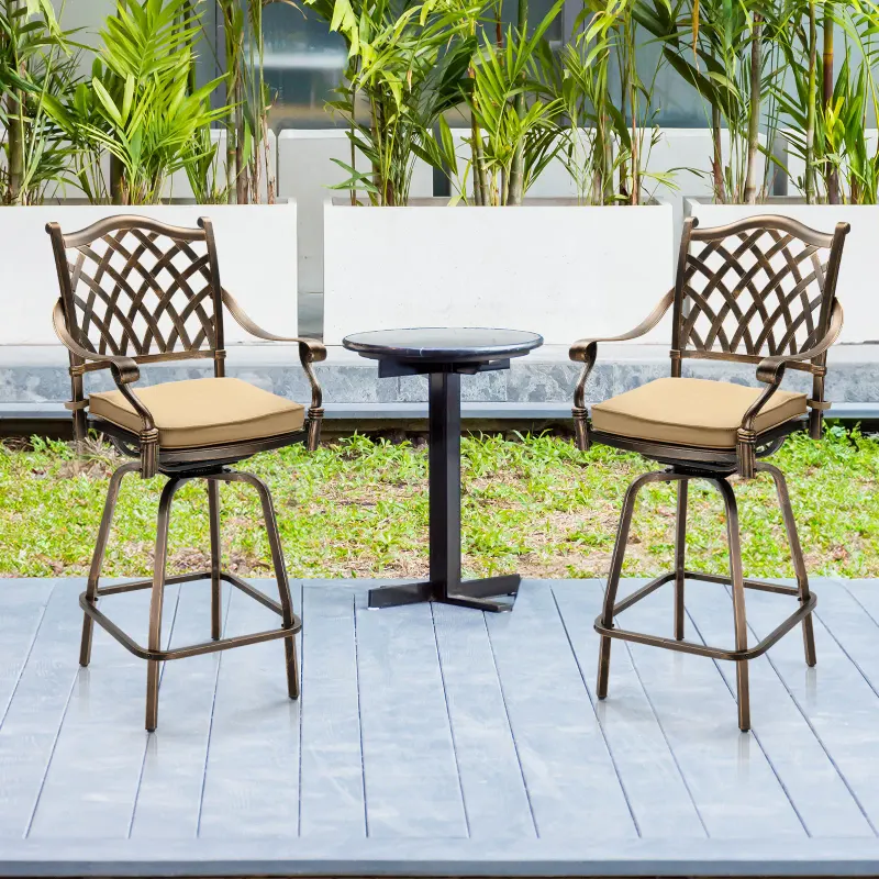 Outdoor Swivel Bar Stools Set of 2 — photo 5