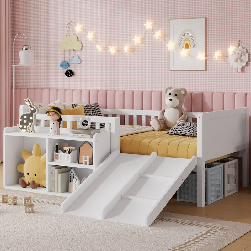 Twin Size Low Loft Bed for Kids with Slide — photo 5