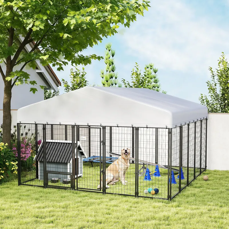 Outdoor Dog Kennel — Dog Kennel Outside Run with 360° Rotating — photo 8