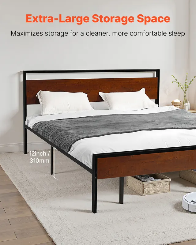 King Size Bed Frame — 14 Inch Black Metal Platform Bed Frame — photo 4