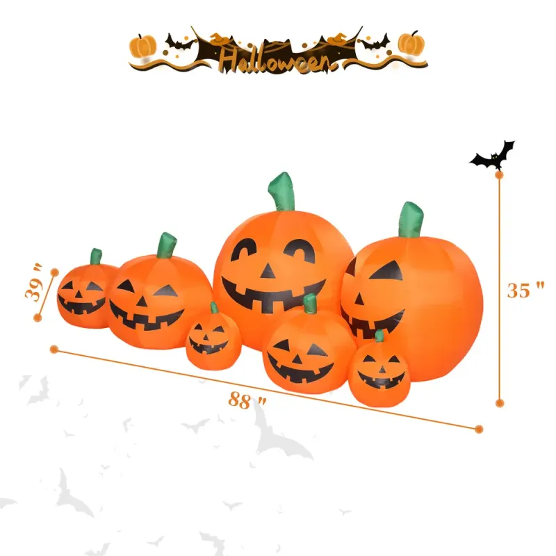 7ft Classic 7pcs LED String Lights 7pcs Pumpkin Inflatable