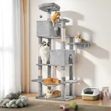 66 Inch Cat Tree Tower — Large Multi-cat Climbing Extended — photo 6