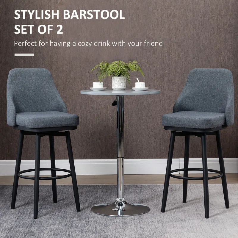 Modern Bar Stools — Set of 2 Swivel Kitchen Chairs — photo 6