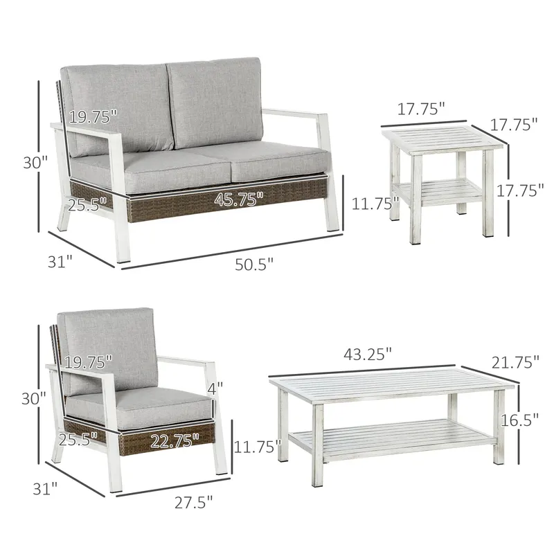 Aluminum Patio Furniture Set β 5 Piece Modern Outdoor β photo 3
