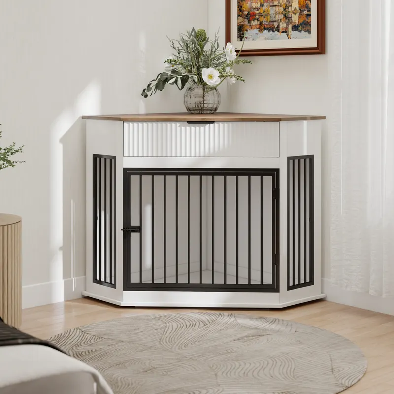 44.6 Corner MDF Dog Crate Furniture for Small Medium Dogs — photo 3