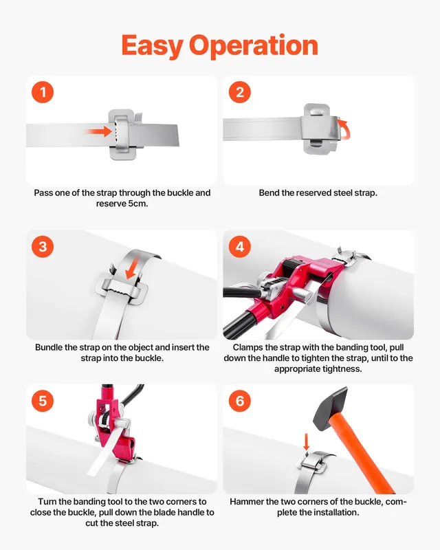 Steel Banding Strapping Kit — Heavy Duty Banding Sealer Tool — photo 4