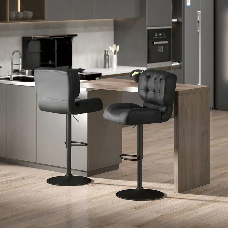 Bar Height Bar Stools Set of 2 with Adjustable Seat β photo 2