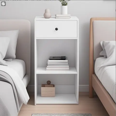 Simple Design White Storage Cabinet with Drawers