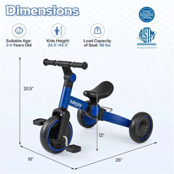 5-In-1 Foldable Toddler Tricycle β photo 5
