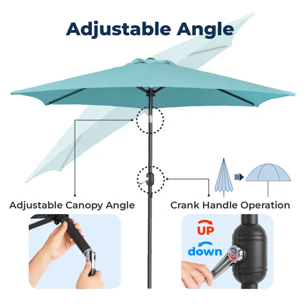9ft Patio Umbrella — Outdoor Market Umbrella with Push Button — photo 2