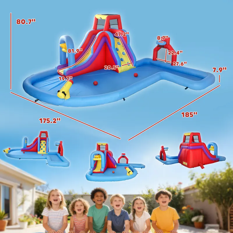 Inflatable Water Slide 6 in 1 with 480W Blower — photo 3