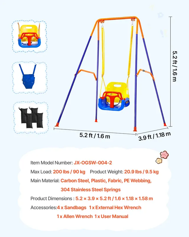 Toddler Swing and Jumper β 2 in 1 Swing Set and Bouncer