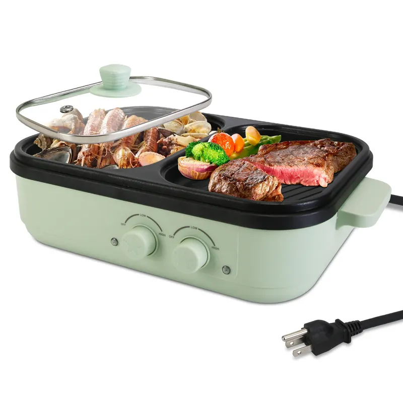 Electric Hot Pot with Grill 2-in-1 Hot Pot and Frying Pan