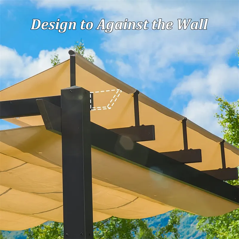 Outdoor Retractable Pergola with Weather-resistant Sun Shade — photo 2