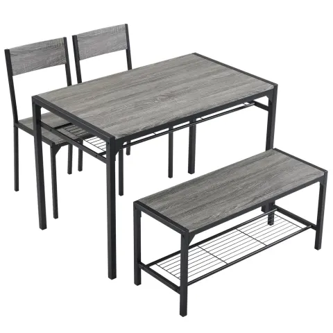 Dining Table Set for 4 — Kitchen Table with 2 Chairs and a Bench