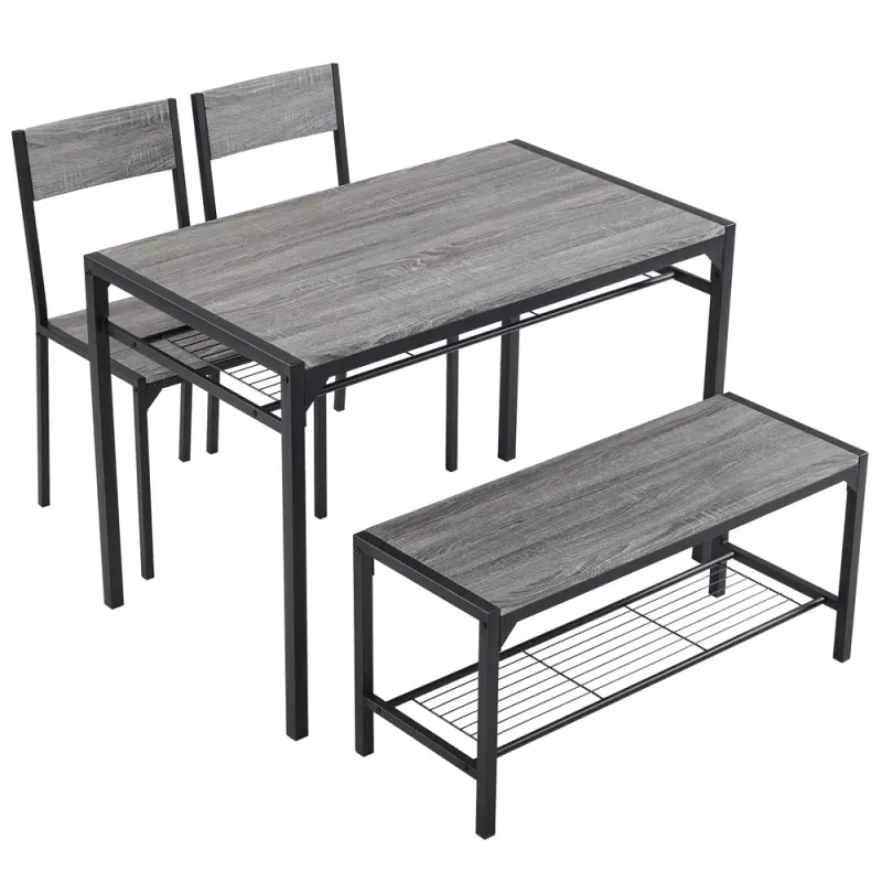 Dining Table Set for 4 — Kitchen Table with 2 Chairs and a Bench