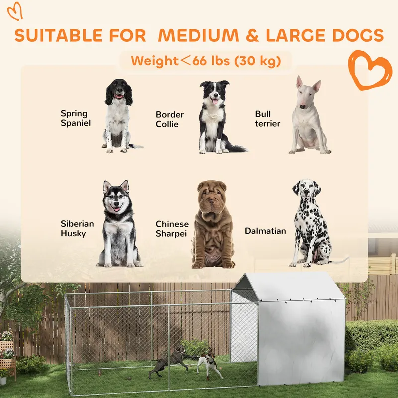 Galvanized Chain Link Large Outdoor Dog Kennel with Waterproof — photo 5
