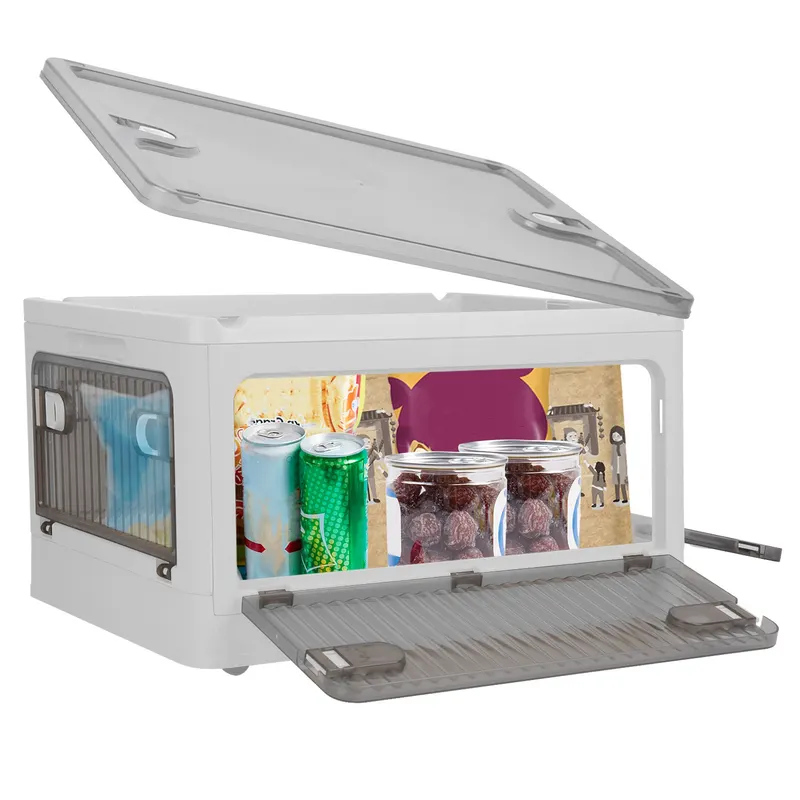 70QT 66L Foldable Storage Bins with Lid 4 Doors Collapsible — photo 2