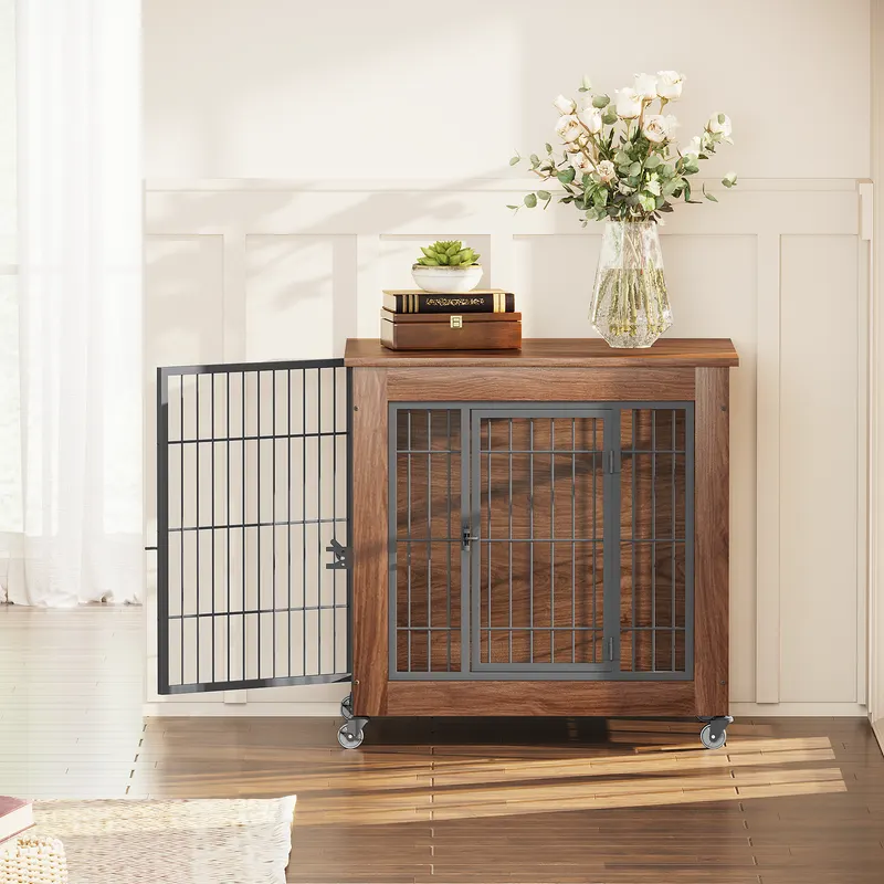 27.2 Dog Crate Furniture with Wheels for Small Dogs — photo 3