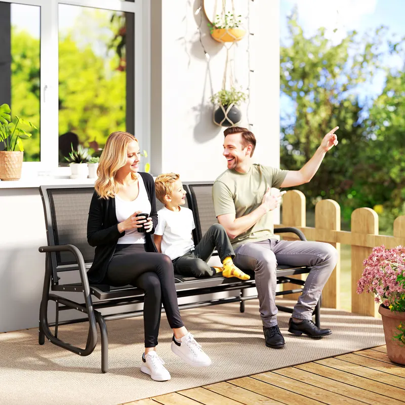 3-Person Outdoor Patio Glider Bench — photo 4