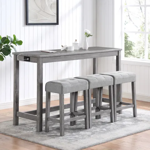 Bar Table Set with Power Outlet