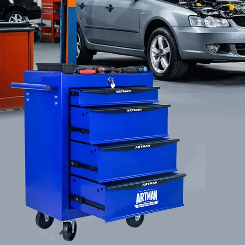 Rolling Metal Tool Chest with 4 Drawers