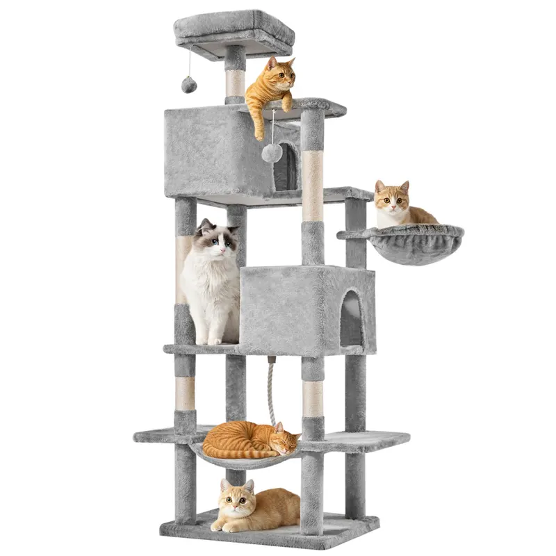 66 Inch Cat Tree Tower — Large Multi-cat Climbing Extended — photo 5