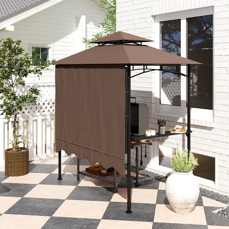 Outdoor Grill Gazebo — Barbecue Gazebo Shelter with Side Awning — photo 6