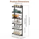 Black-white Options -- 1Pc Over the Door Pantry Organizer 6-Tier — photo 4