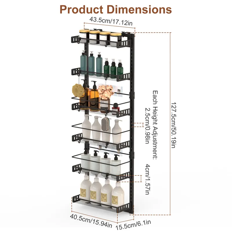 Black-white Options -- 1Pc Over the Door Pantry Organizer 6-Tier — photo 4