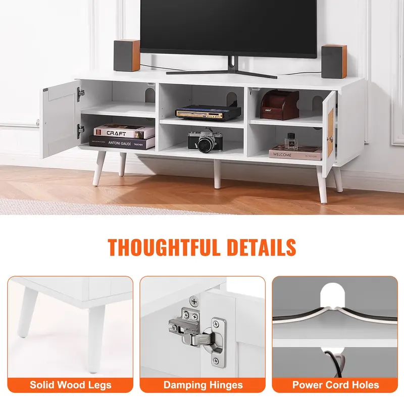 Rattan TV Stand β Boho TV Cabinet for 55 Inch TV β photo 2