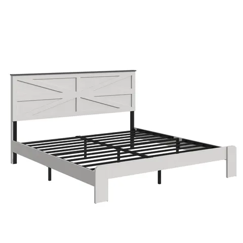 Queen Wood Platform Bed Frame with Headboard & Underbed Storage