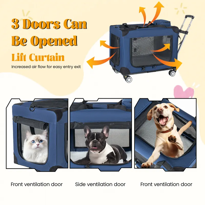 2 in 1 — 28 Collapsible Travel Dog Crate for Medium Large Dogs — photo 2
