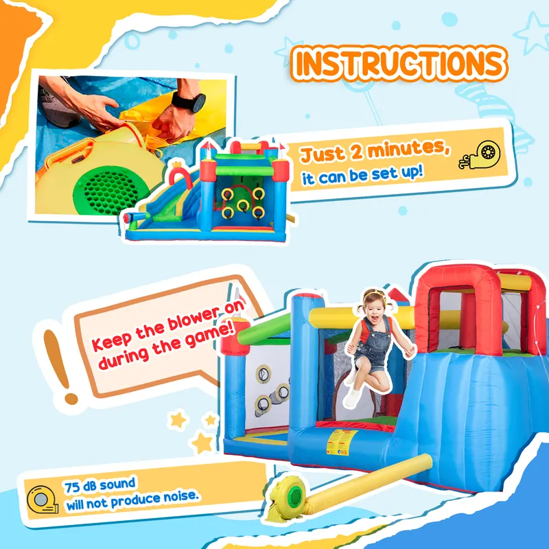 6-in-1 Inflatable Water Slide with Splash Pool — photo 6