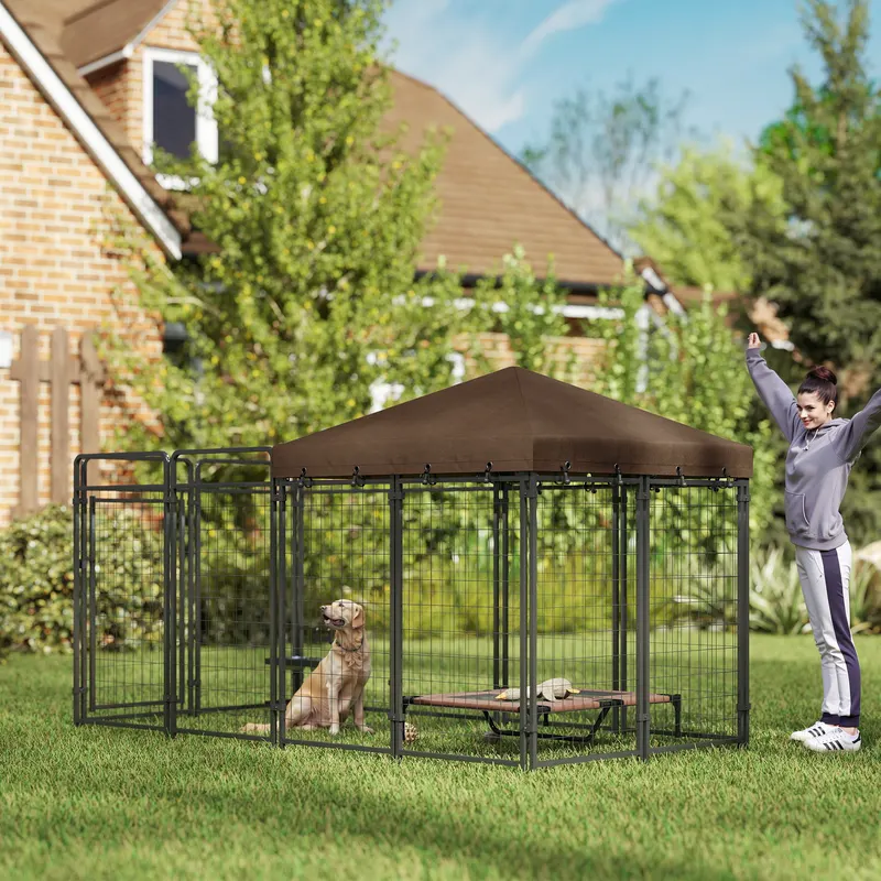Dog Kennel Outdoor with Waterproof Canopy — photo 6