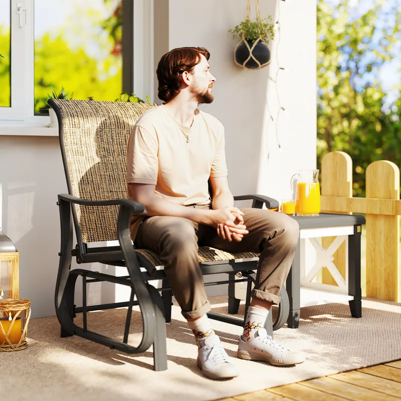 Outdoor Glider Chair Patio Glider Swing Chair with Mesh Seat — photo 6