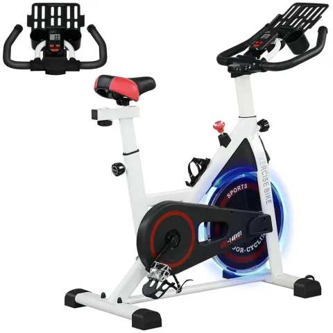 Adjustable Upright Stationary Exercise Bike w/ LCD Display