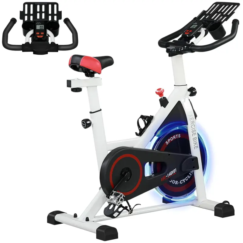 Adjustable Upright Stationary Exercise Bike w/ LCD Display