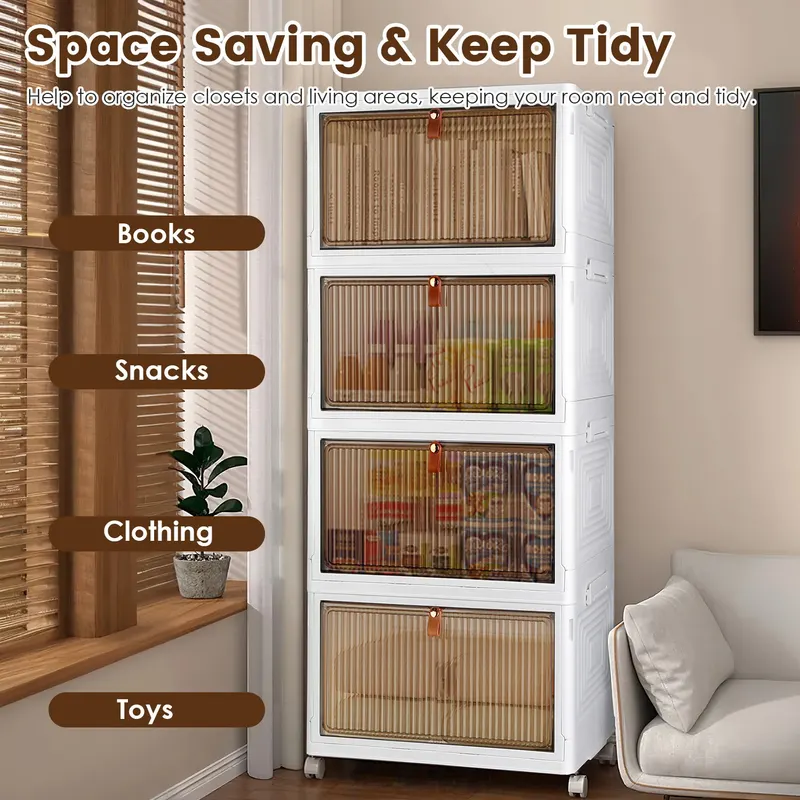 4Pc Foldable Storage Bins with Lid for Home Storage Front — photo 4