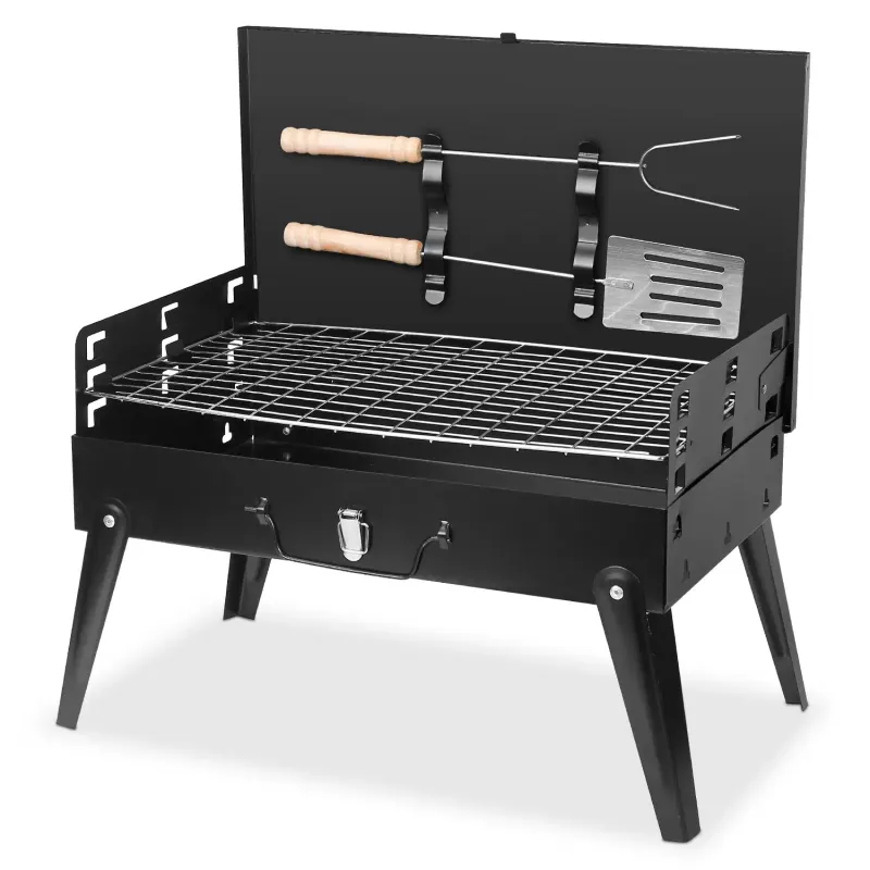 Portable Charcoal Grill Foldable BBQ Suitcase Grill Shelf β photo 2