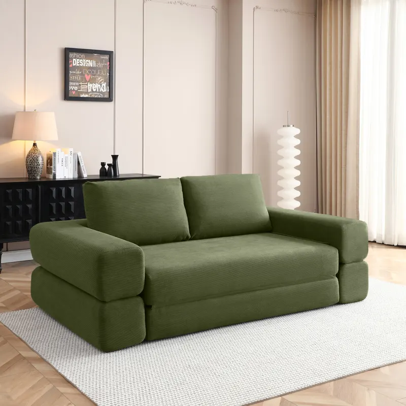 81 Convertible Sofa Bed β 3 in 1 Folding Floor Couch Corduroy β photo 3