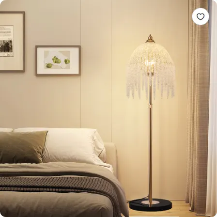 3-Light Elegant Crystal Floor Lamp Vintage Waterfall Design β photo 6
