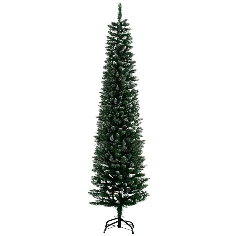 6FT Artificial Snow Dipped Christmas Tree Xmas Pencil Tree