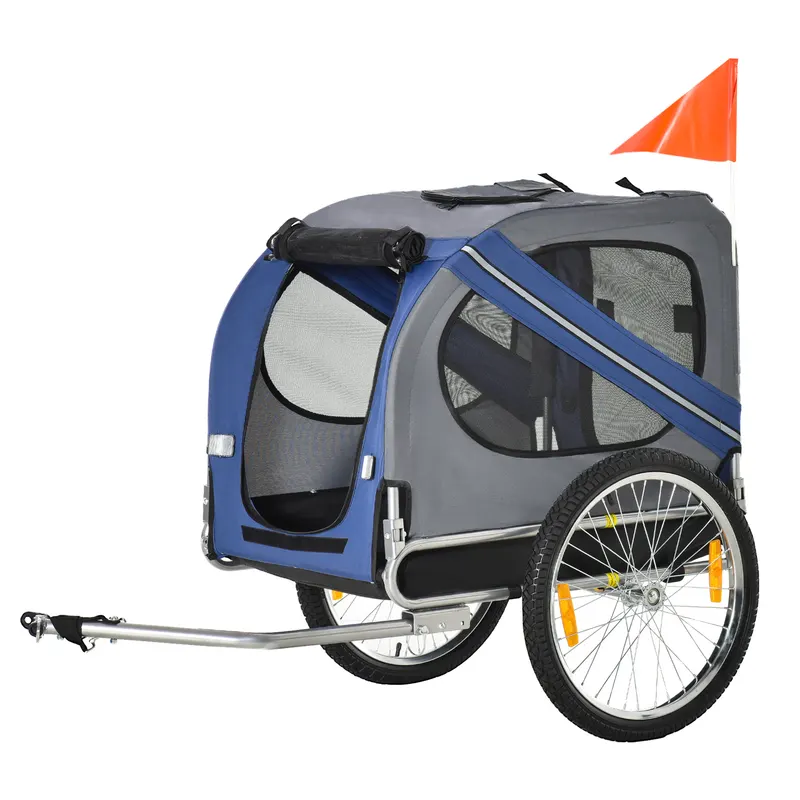 Bike Trailer Cargo Cart for Dogs and Pets with 3 Entrances Large