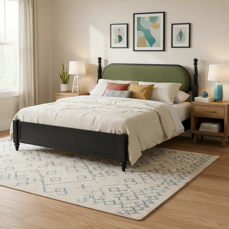 King Bed Frame β Solid Wood Platform with Slats β photo 5