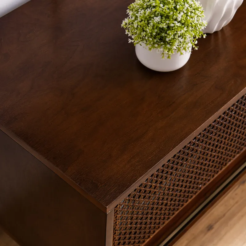 59 Inch Mid Century Modern Rattan TV Stand for 65 Inch TV — photo 4