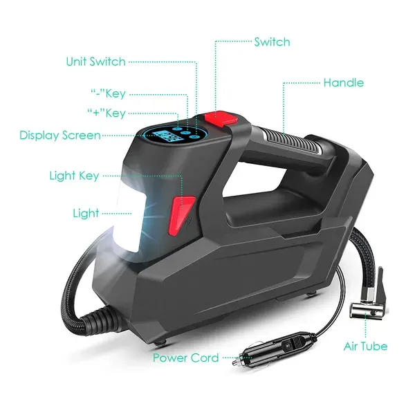 Portable Tire Inflator 120 PSI Maximum 90W Powered Tire — photo 6