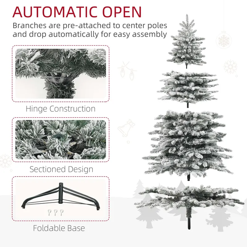 7.5ft Snow Flocked Artificial Christmas Tree — photo 6